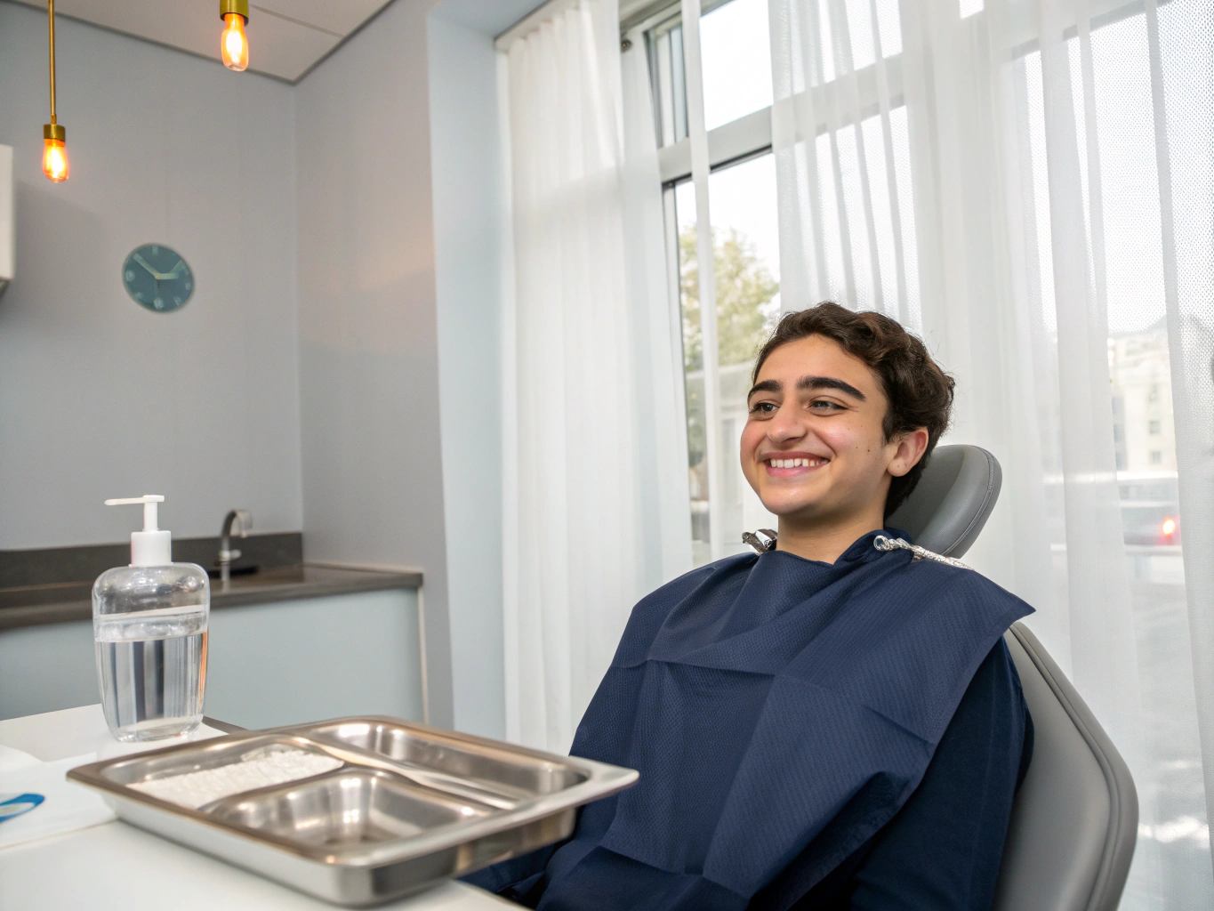 Happy smiling patient receiving gentle dental exam at Loma Dental